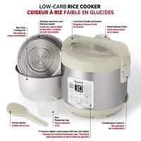 Starfrit Low-Carb Rice Cooker 14-Cup, Reduces Carbs Up To 30%, 7 Preset Functions, Steamer Basket, Non-Stick Pot, Easy Clean, Healthy Cooking, Rice Brown White Soup Steam Slow Cook