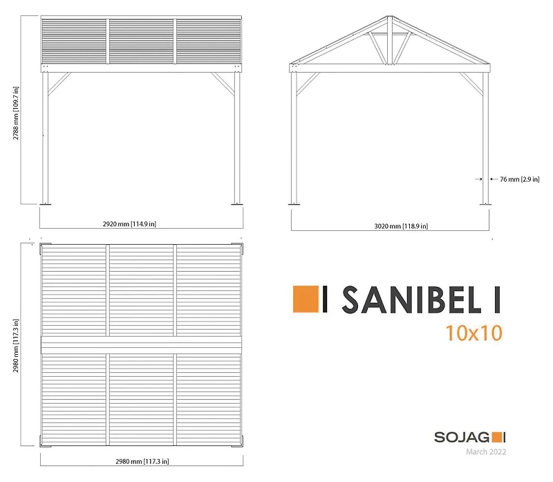 Abri Sanibel I Gris de Sojag