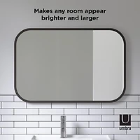 Miroir rectangulaire Umbra Hub 24 x 36 "(61 x 91 cm), noir