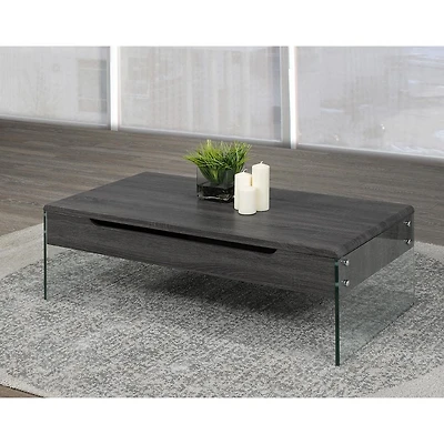 Table basse à plateau relevable Kyle, gris