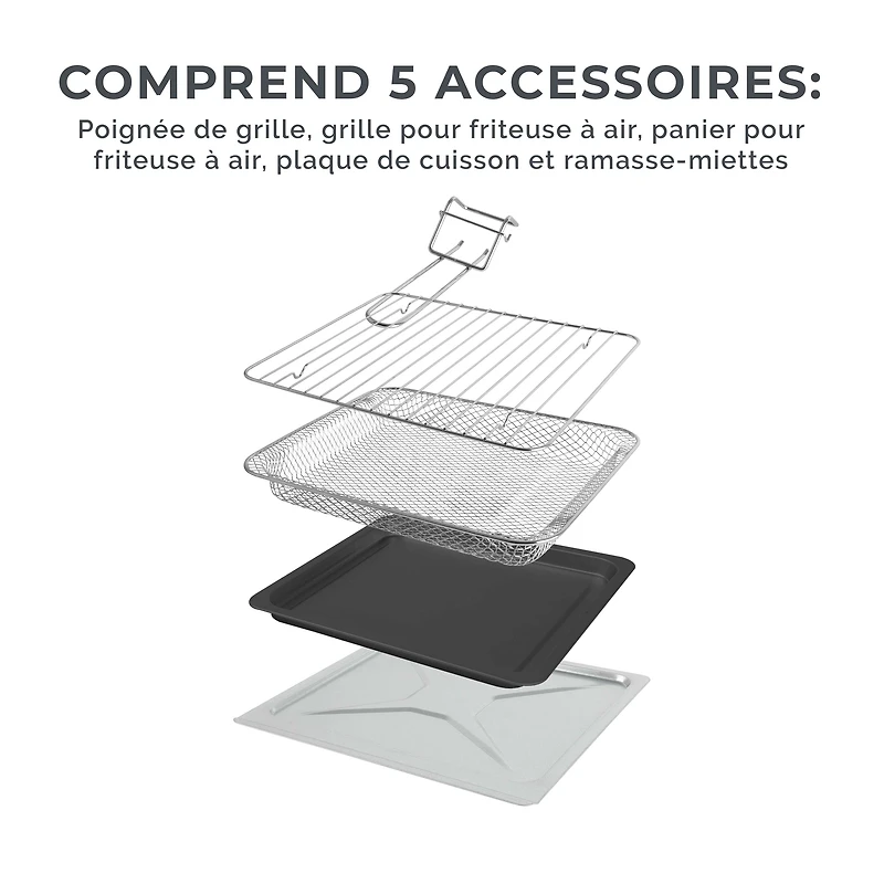 Kalorik Designer Series 26 QT Air Fryer and Convection Oven, Black with Silver (AFO52786BS43), Air Fryer and Convection Oven