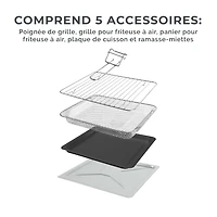 Kalorik Designer Series 26 QT Air Fryer and Convection Oven, Black with Silver (AFO52786BS43), Air Fryer and Convection Oven