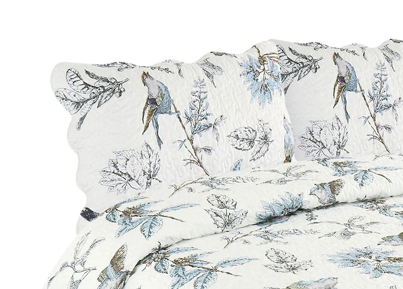Marina Decoration Couvre-lit imprimé riche, couvre-lit ultra doux pour l'été, ensemble de literie avec taie d'oreiller matelassée
