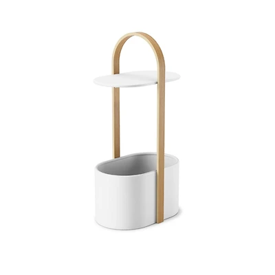 Umbra BELLWOOD - Tablette range magazines et cables blanc et bois