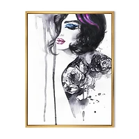 Designart Tableau Portrait Féminin ART MURAL À CADRE FLOTTÉ