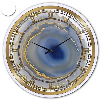 Designart 'Golden Water Agate' Oversized Fashion Wall Clock