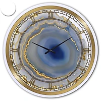 Designart 'Golden Water Agate' Oversized Fashion Wall Clock