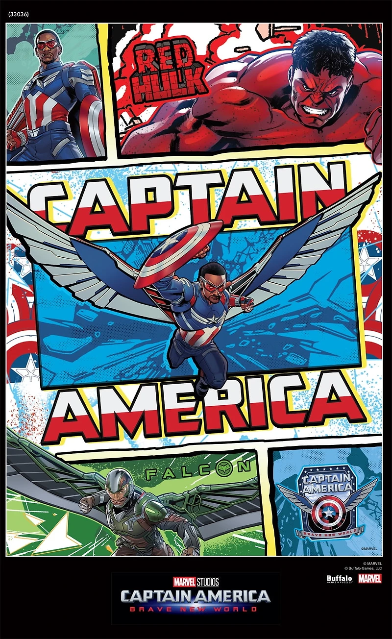 Buffalo Games Marvel - Captain America : Nouveau Monde Audacieux Puzzle à Encastrement de 500 Pièces pour Adultes de 14 Ans et Plus