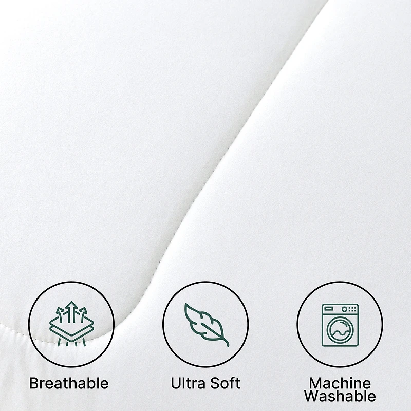 Beddora Ensemble de Lit 7 Pcs – Comprend une Couette, 2 Taies d'Oreiller, un Drap Plat, un Drap-Housse et 2 Taies d'Oreiller – Ultra-Doux, Toutes Saisons, Grand – Blanc Éclatant