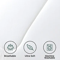 Beddora Ensemble de Lit 7 Pcs – Comprend une Couette, 2 Taies d'Oreiller, un Drap Plat, un Drap-Housse et 2 Taies d'Oreiller – Ultra-Doux, Toutes Saisons, Grand – Blanc Éclatant