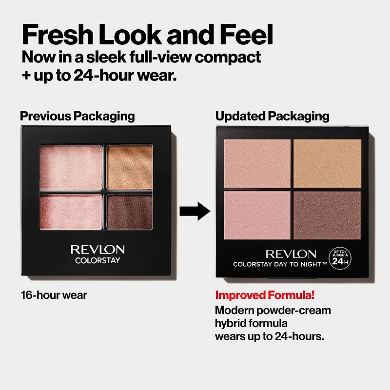 Revlon ColorStay Day to Night™ Long Lasting Matte and Shimmer Eyeshadow Quad, 24HR Wear, 0.16 oz