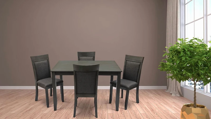 K-Living Solid Wood Nellie Dining Table in Grey
