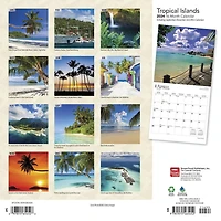BrownTrout Tropical Islands 2024 12x24 Inch Square Wall Calendar, 9781975465452