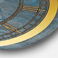 Designart Paysage de marbre bleu et gris horloge murale