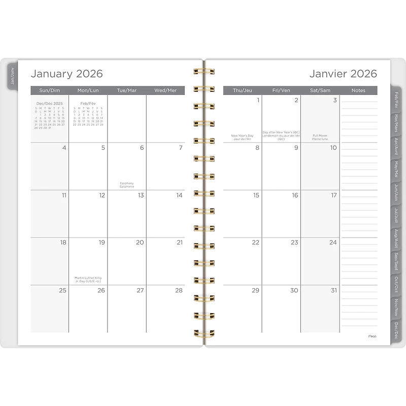 2026 Mead® Blurred Floral Pink Small Weekly Clear Poly Cover Planner, Planner