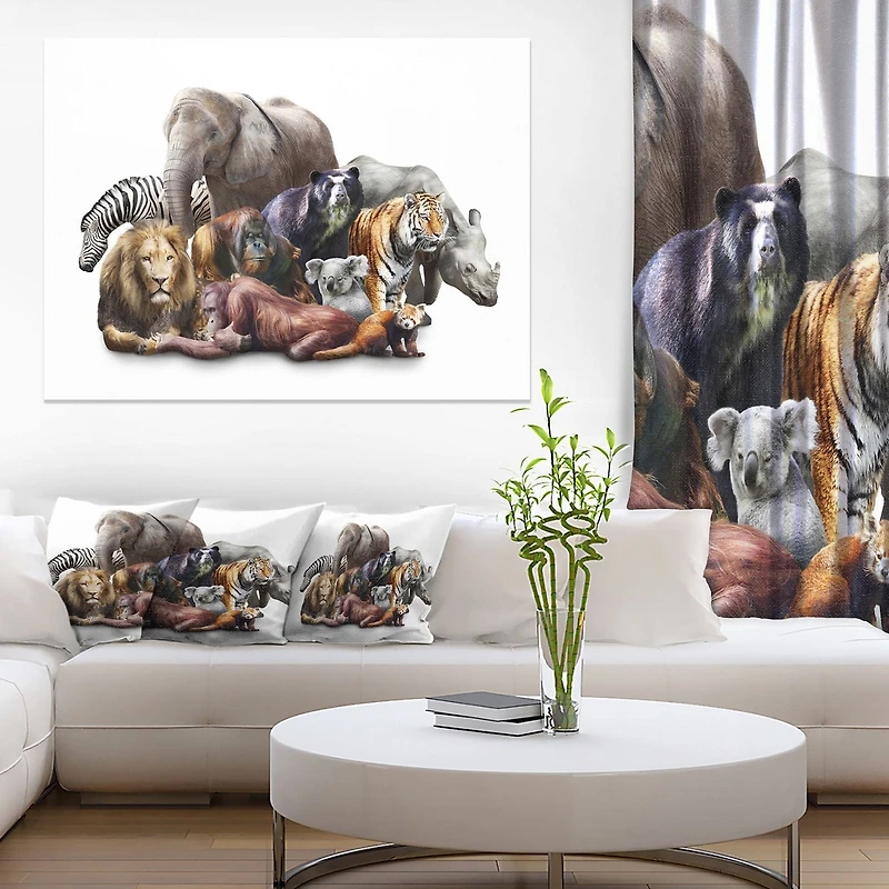 Design Art Animaux Sur Fond Blanc Art Sur Toile