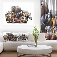 Design Art Animaux Sur Fond Blanc Art Sur Toile