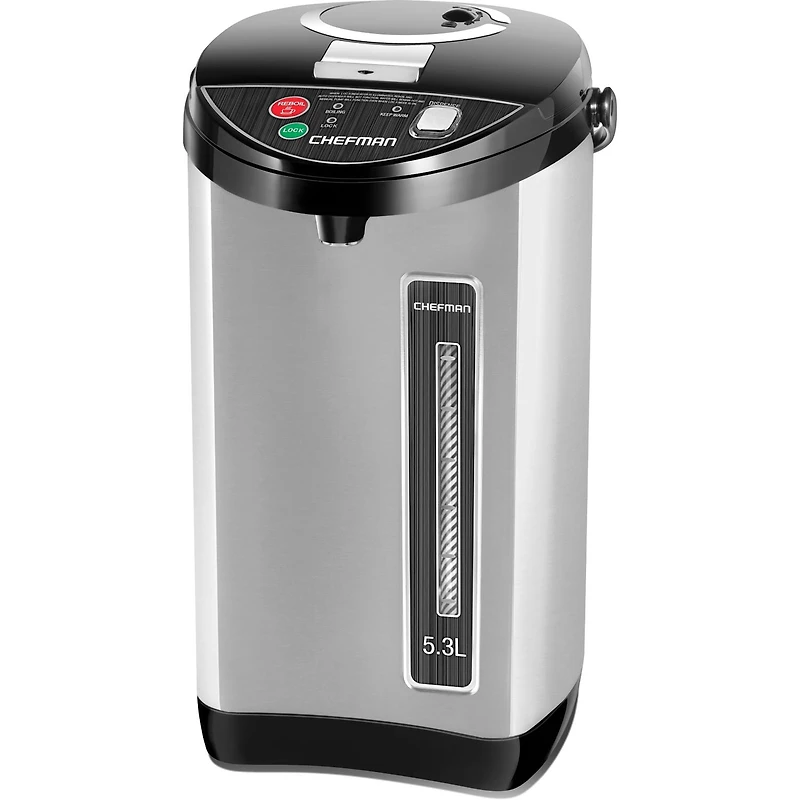 Chefman 5.3 Liter Electric Hot Water Pot with Safety Lock - Stainless Steel, New, 5.3 Liter Hot Water Dispenser