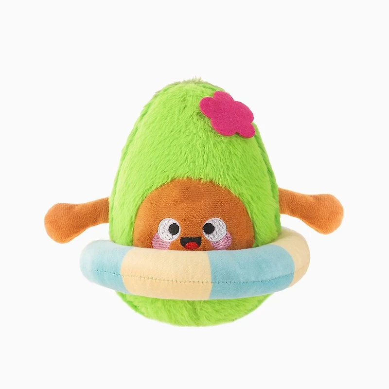 Peluche Hugsmart Beach Daze Summer Avocado pour chien – Peluche et couinante, pour petits et moyens chiens