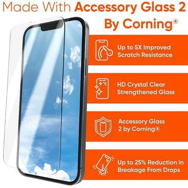 Protecteur d’écran en verre Corning onn. pour iPhone 15 Plus et iPhone 14 Pro Max