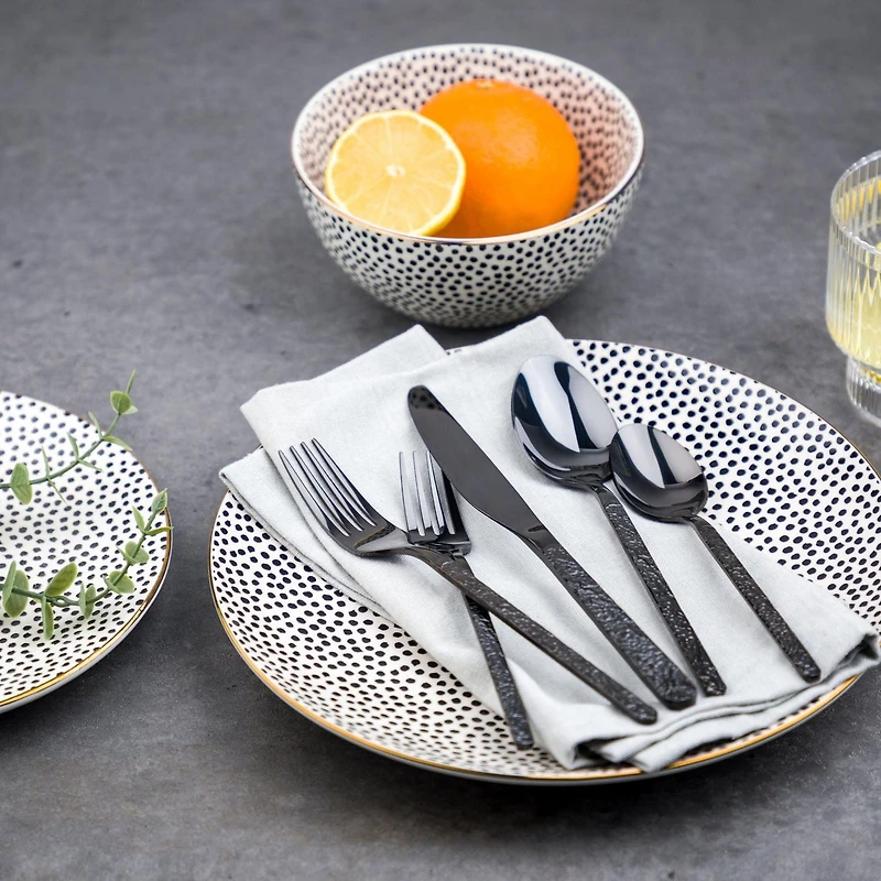 Thyme & Table Lumi Black 20-Piece Flatware Set, Service for 4, Flatware Set