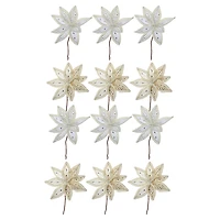 Pics De Poinsettia À Bord Tressé (Assortiment) - Lot De 12