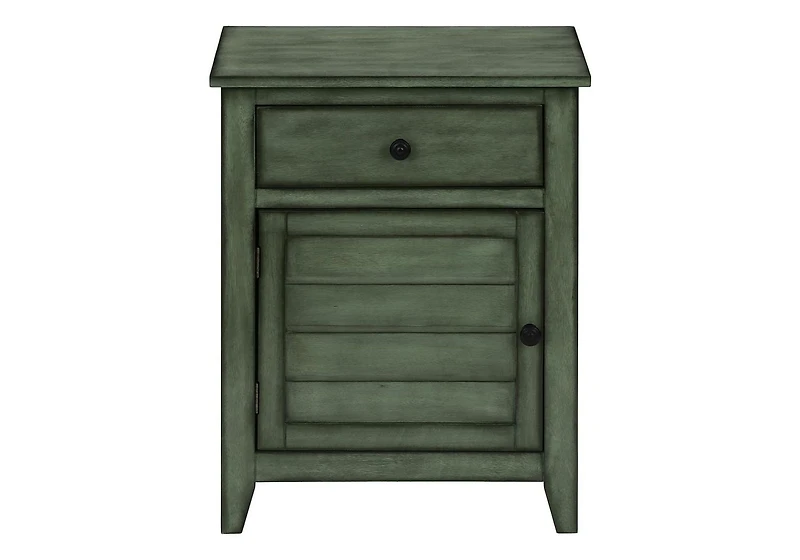 Monarch Specialties Accent Table, Nightstand, Storage Drawer, End, Side Table, Bedroom, Lamp, Storage, Antique Green Veneer, Transitional