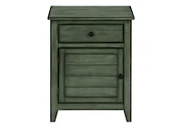 Monarch Specialties Accent Table, Nightstand, Storage Drawer, End, Side Table, Bedroom, Lamp, Storage, Antique Green Veneer, Transitional