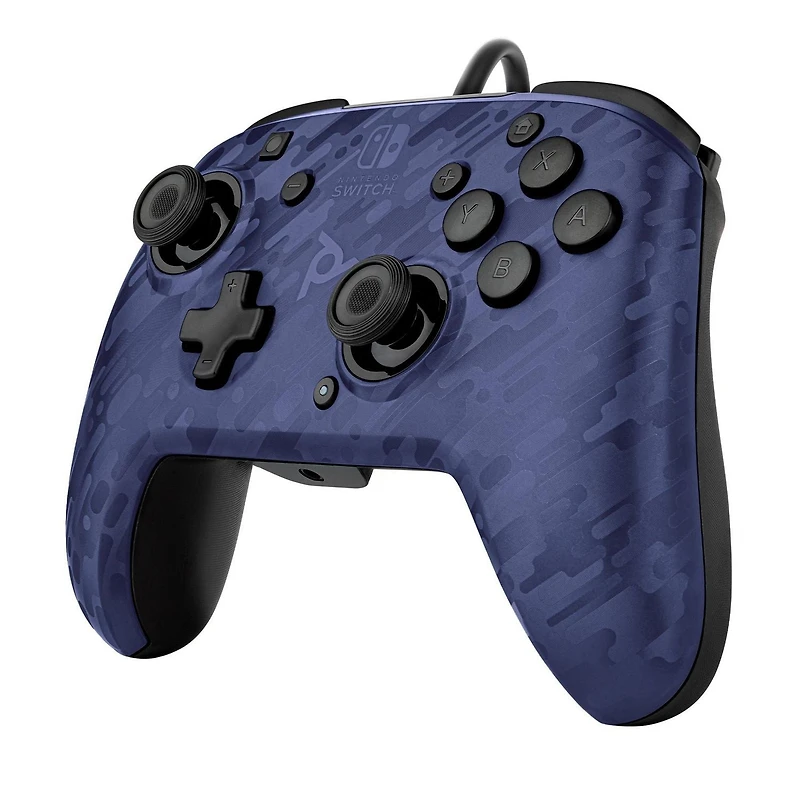 Faceoff™ Deluxe+ Audio Wired Controller: Blue Camo, Nintendo Switch