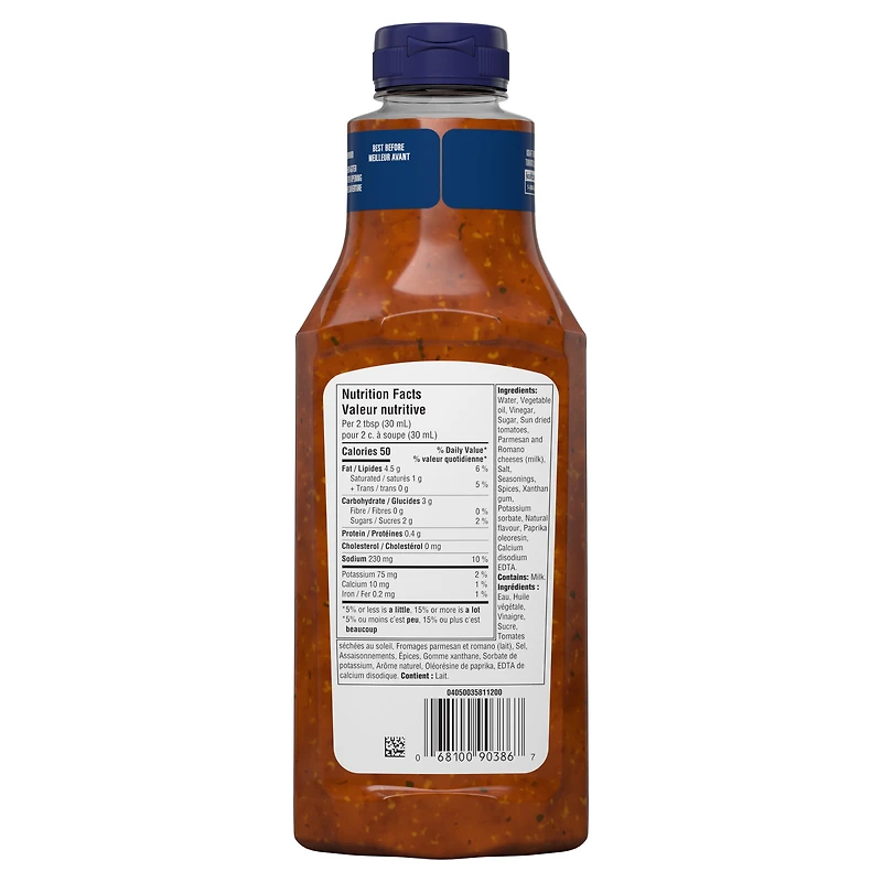 Vinaigrette Tomate Confite Calorie-Wise, Bouteille