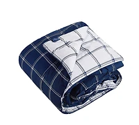 Chaps 8-Piece Plaid Bedding Comforter Set - Bed in a Bag, Double - Queen