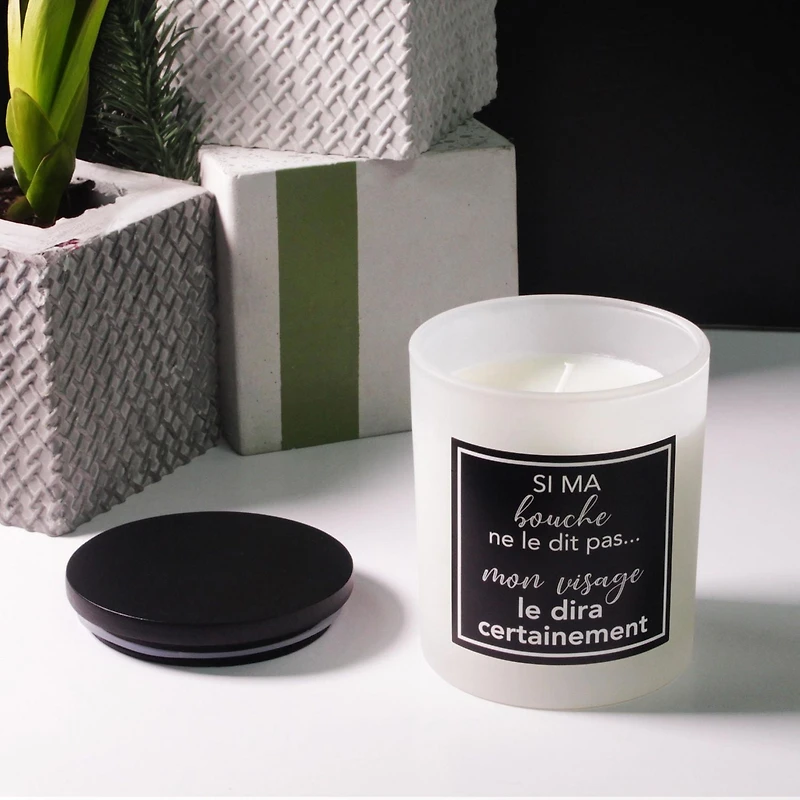 7.5oz "if my mouth doesn't say" CASHMERE CEDAR Fragranced Jar Candle