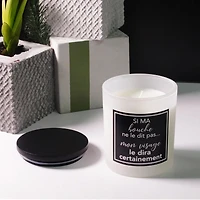 7.5oz "if my mouth doesn't say" CASHMERE CEDAR Fragranced Jar Candle