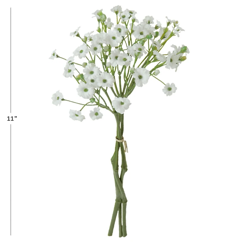Ensemble de 3 Tiges de Fleurs de Gypsophile Artificielles 11 pouces de hauteur / 12-13  gramme