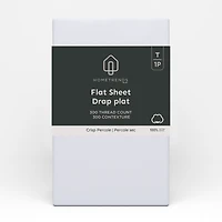 Drap plat en percale brossée 300 fils de Hometrends Taille : 1 place