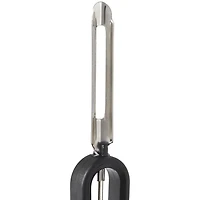 MAINSTAYS™ Peeler with Handler, Stainless Steel Swivel Blades, End of Blade Removes Blemishes, Soft & Flexible Non-Slip Handle, Sturdy, Blade Sharpened on Both Side, For Left or Right-Handed Use, Peeler (Stainless steel blade)