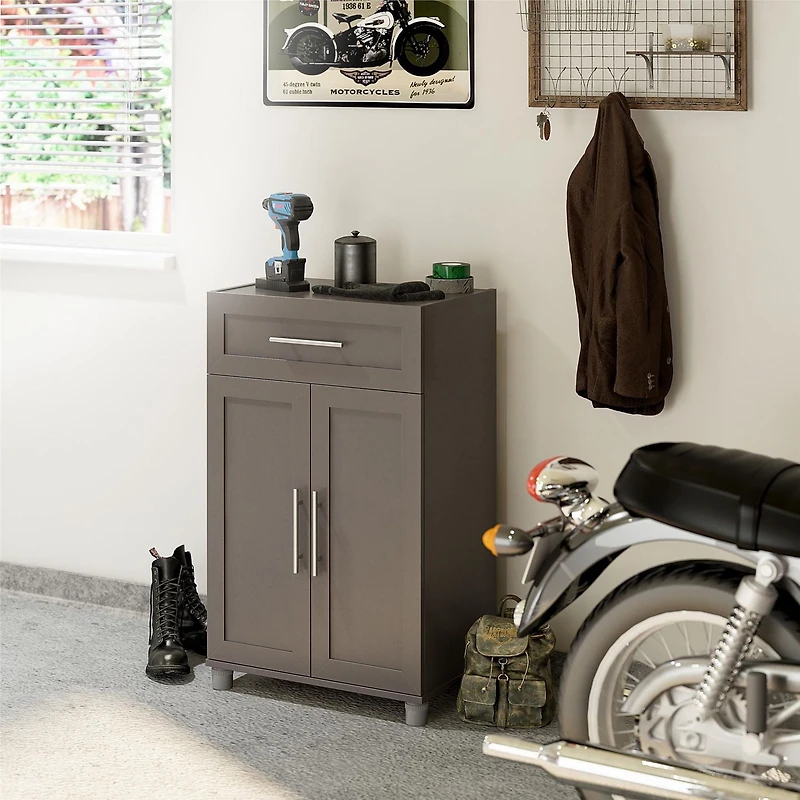 Meuble de rangement à 2 portes et 1 tiroir Camberly de Systembuild Evolution, gris graphite