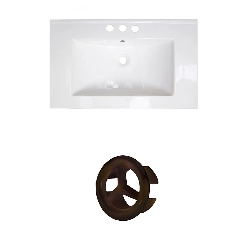 American Imaginations -in. W 3H4-in. Ceramic Top Set In White Color