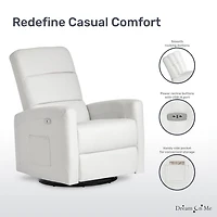 Dream On Me Berkley Leatherette Glider/ Power Recliner / Swivel Glider / Easy assembly Glider Chair