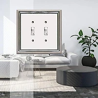 Atron Electro Industries Estate Black on Chrome Double Toggle Wall Plate