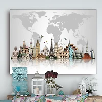Designart Famous Monuments Across World Canvas Wall Art