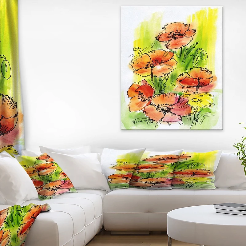 Design Art Bouquet Poppies Canvas Print