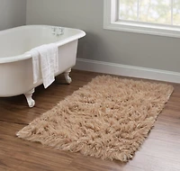 New Flokati 1400gr 2'4" x 4'8" Accent Rug, Tan