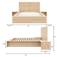 Ensemble de chambre à coucher Marcy 4 pièces avec lit, tête lit et 2 chevets flottants panneaux d'extension