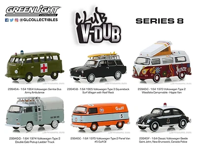 GreenLight 1:64 Club Vee-Dub Jouet Véhicules Série 8