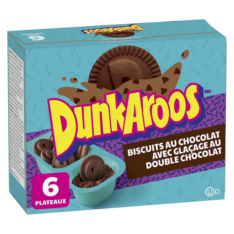Dunkaroos Chocolate Cookies and Chocolate Chip Frosting, Kids Snacks, 28 g, 6 ct, 168 g