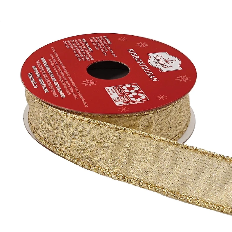 Holiday Time Nature Metallic Tower Ribbon 45Feet