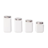 Mainstays White Glazed Ceramic Canister Set, 12 Piece, Canister Set