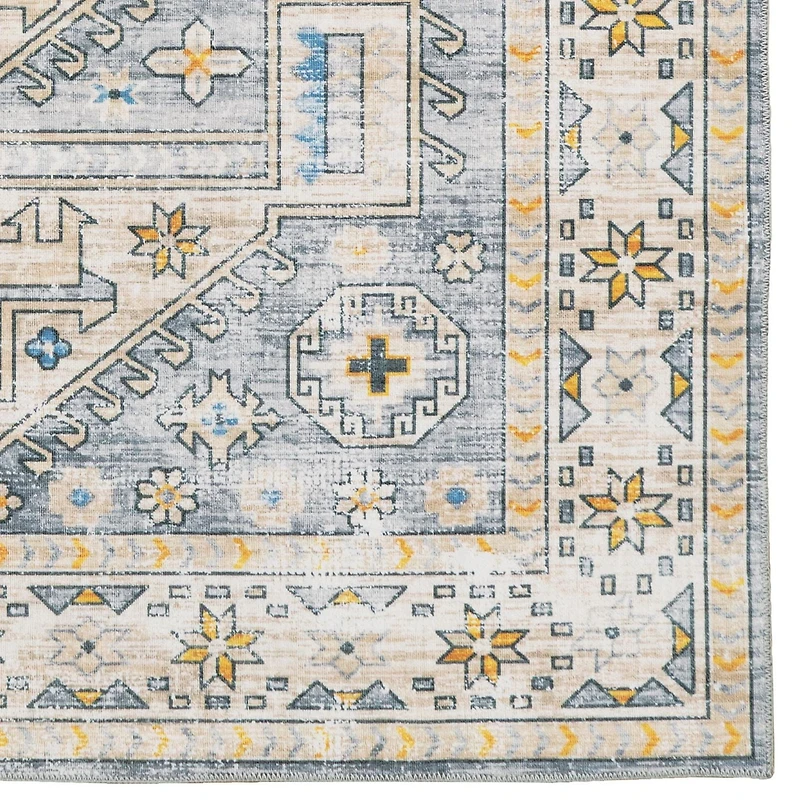 Tapis de couloir lavable Parson 2 pi x 8 pi gris et beige