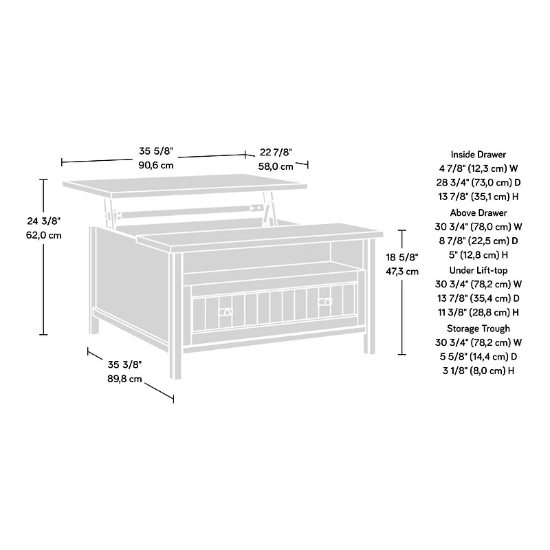 Sauder Costa Coffee Table, Chalked Chestnut, 427890